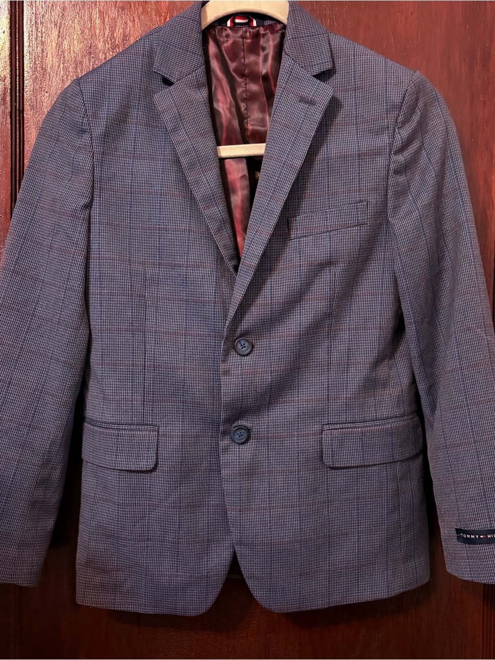 Boys Blue Checked Blazer